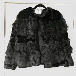 Zara Flirty Faux Fur Black Jacket